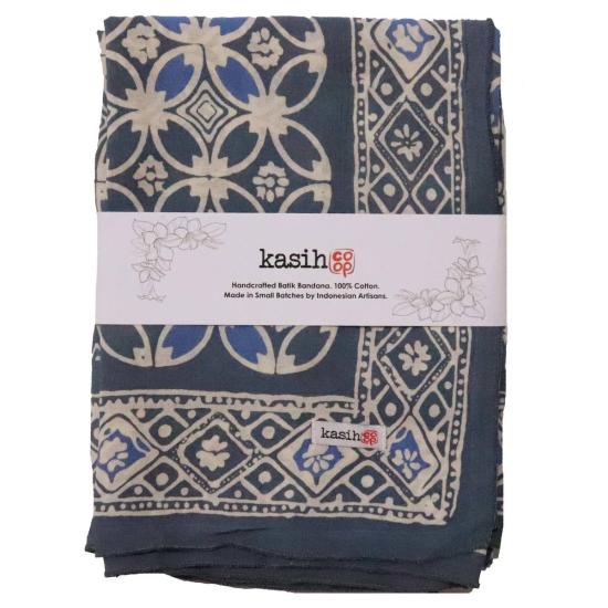  Kasih Coop 머플러/스카프 대형 수작업 염색 바틱 반다나 차콜 그레이 - OTHER BRANDS