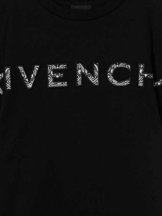  [키즈] 지방시 티셔츠 키즈  로고 티셔츠 블랙 - GIVENCHY