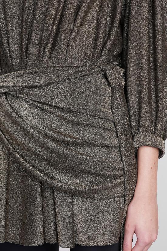  발렌시아가 숏 원피스 드레스 골드 - BALENCIAGA