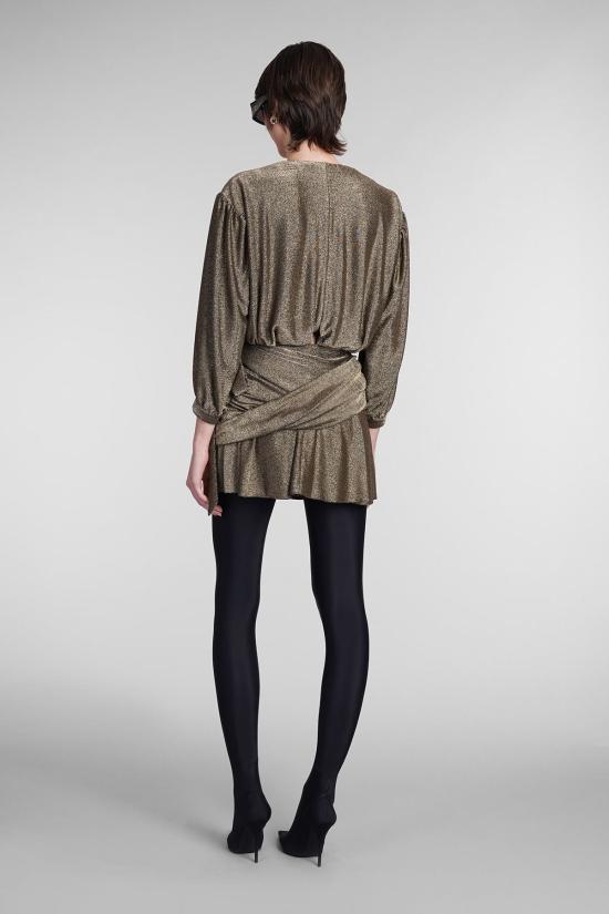  발렌시아가 숏 원피스 드레스 골드 - BALENCIAGA