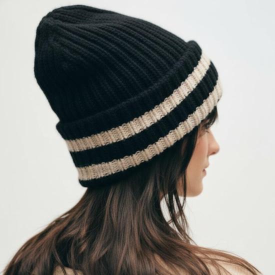  화이트 워렌 모자 화이트 + 워렌 캐시미어 럭스 비니 블랙/내추럴