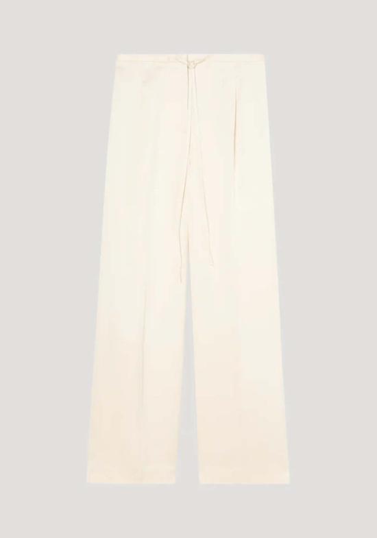  로에 스트레이트 팬츠 로헤 릴렉스드 드로스트링 새틴 팬츠 크림 - ROHE
