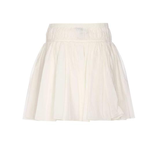  알라이아 미디 스커트 린넨 및 코튼  화이트 - ALAIA