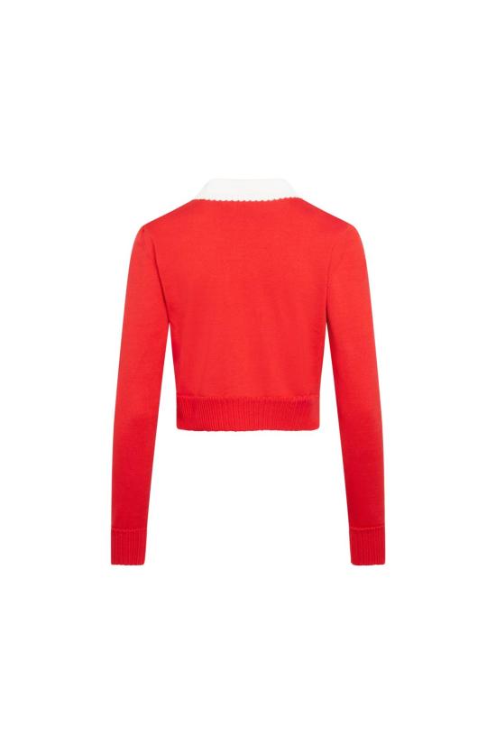  OLIVIA LATINOVICH 가디건 올리비아 라티노비치 페니워스 여사 카디건 레드 - OTHER BRANDS