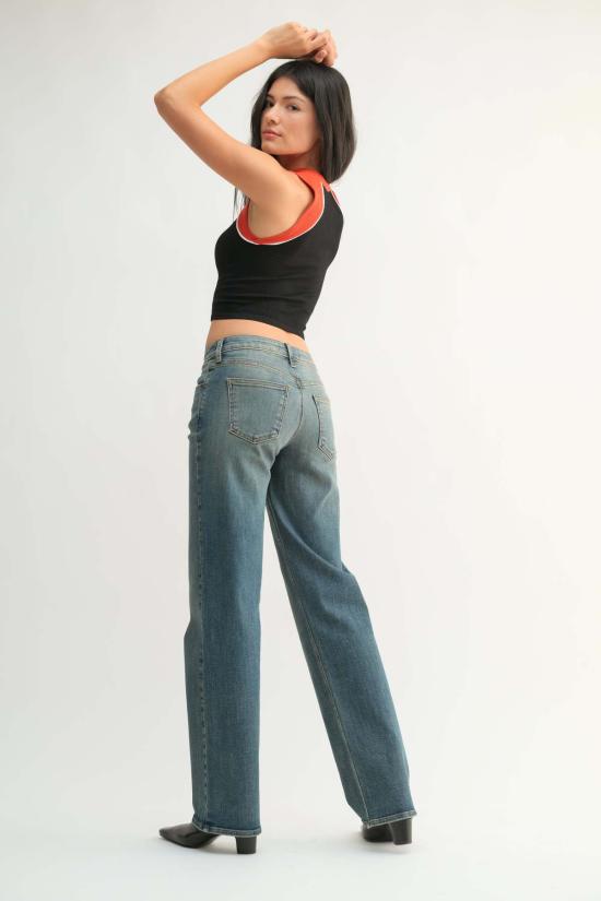  저스트 블랙 데님 데님 팬츠 롱 기장 빈티지 스트레이트 빈티지 미디엄 - JUST BLACK DENIM