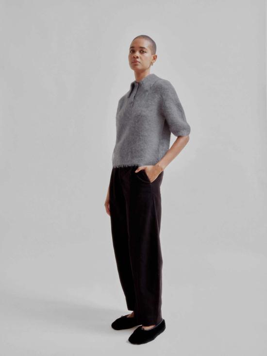  사야카 다비스 뉴욕 반팔 티셔츠 사야카 데이비스 뉴욕 컴팩트 니트 폴로 실버 - SAYAKA DAVIS NEW YORK