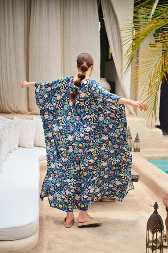  핑크 헤일리 롱 원피스 오클린 카프탄 드레스 보태니컬 - PINK HALEY