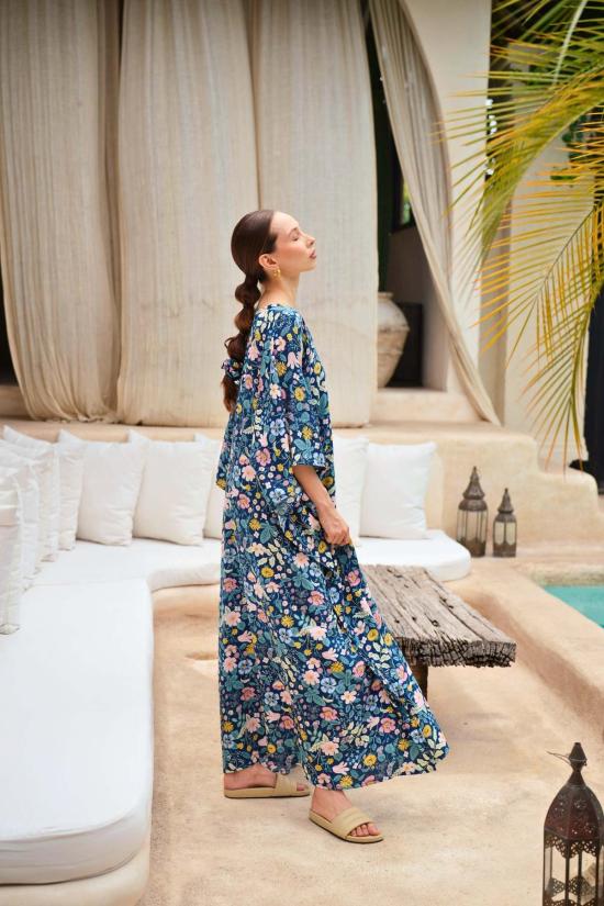  핑크 헤일리 롱 원피스 오클린 카프탄 드레스 보태니컬 - PINK HALEY