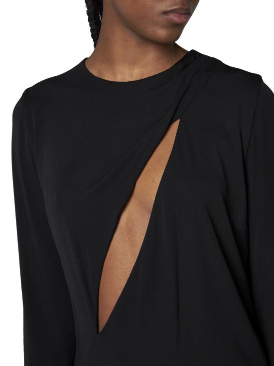  베르사체 숏 원피스 컷아웃 디테일 블랙 미니 드레스 - VERSACE