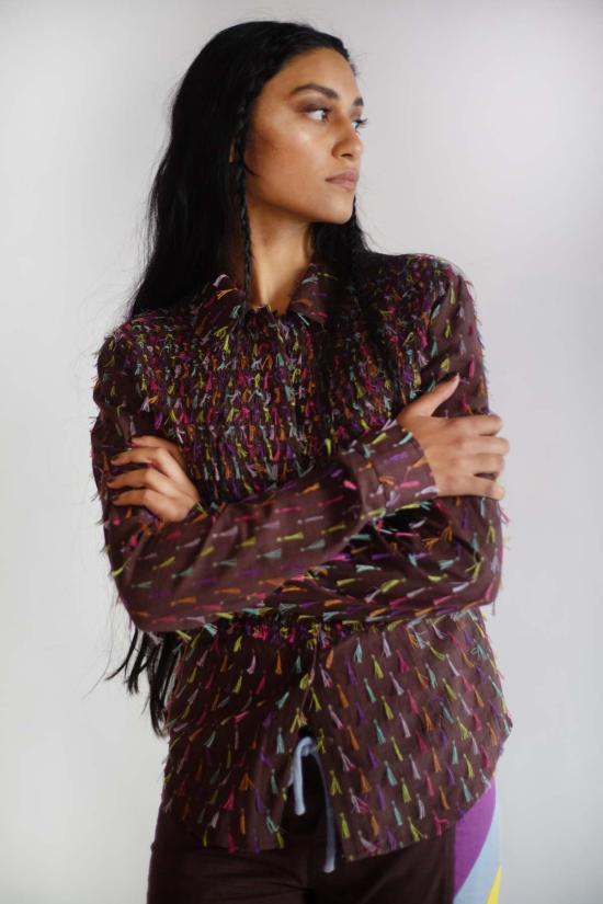  Abacaxi 셔츠 아바카시 스모크 버튼다운 셔츠 - ABACAXI