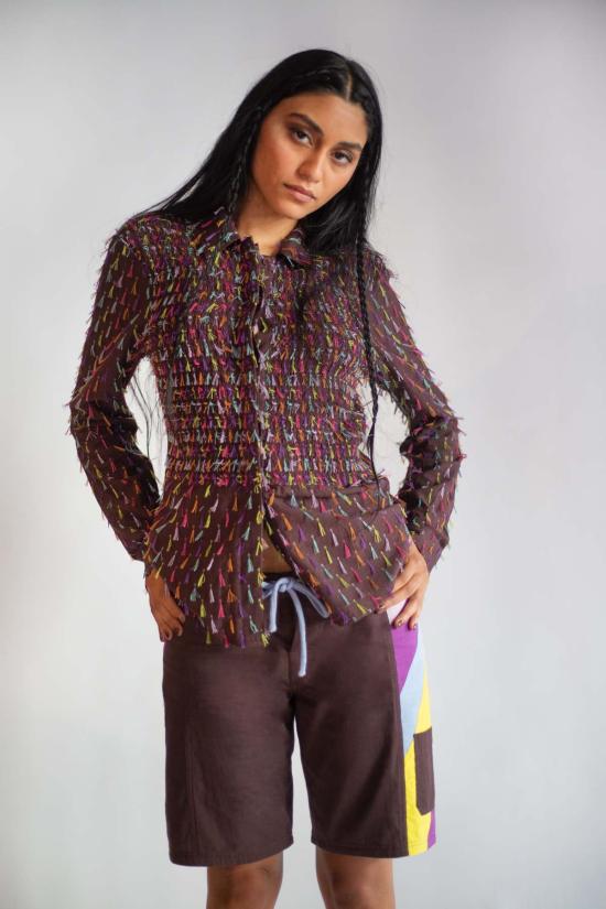  Abacaxi 셔츠 아바카시 스모크 버튼다운 셔츠 - ABACAXI