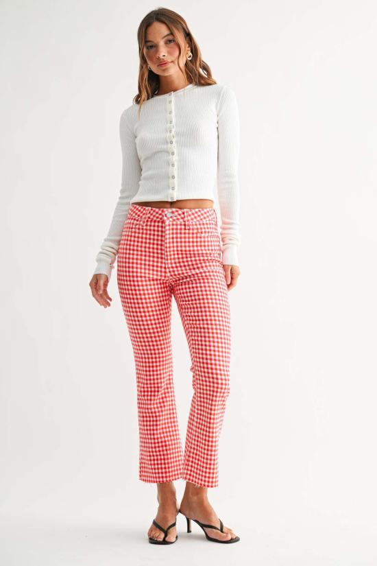  저스트 블랙 데님 데님 팬츠 크롭 데미 플레어 팬츠 - JUST BLACK DENIM