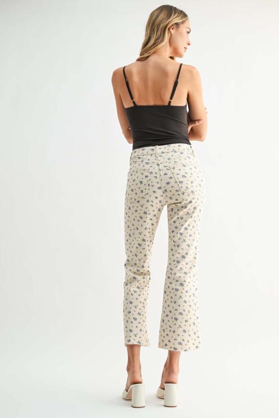  저스트 블랙 데님 데님 팬츠 크롭 데미 플레어 팬츠 - JUST BLACK DENIM