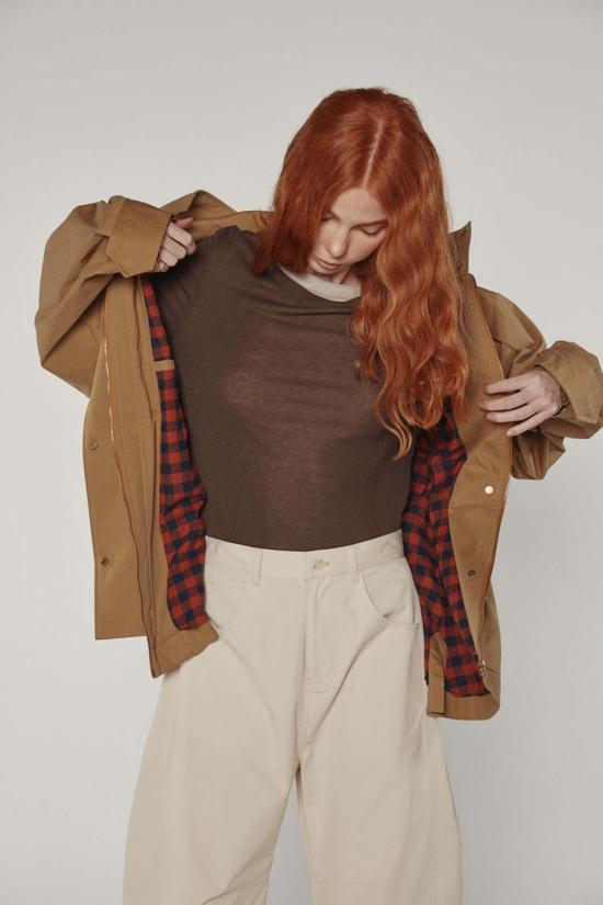  아멘테 자켓 타이 웨이스트 유틸리티 재킷 카키 - AMENTE