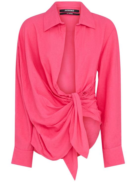  자크뮈스 블라우스 엘레강트 셔츠, 장식 매듭  핑크