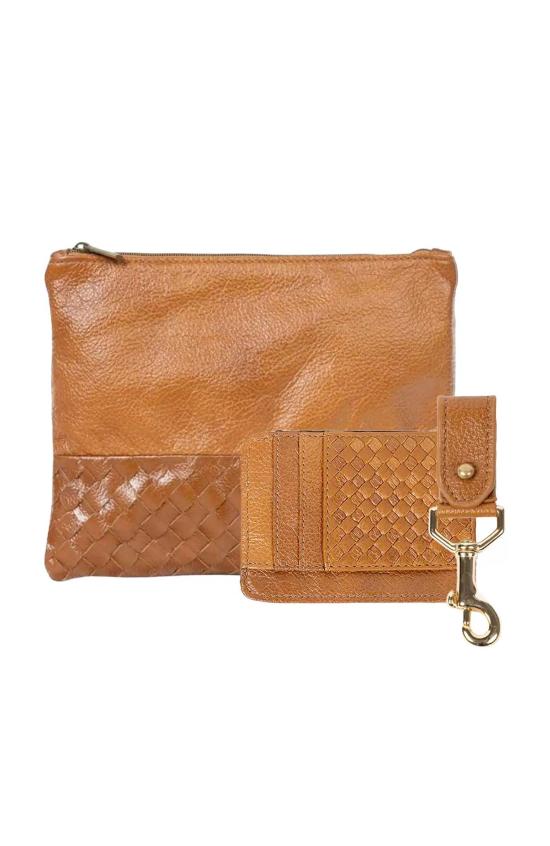  듀 맹 키링 듀 메인즈 대형 파우치 키체인 & 슬림 ID 세트 - DEUX MAINS