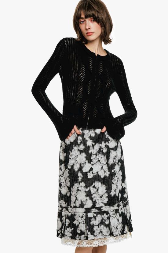  안나 수이 가디건 빅토리아풍 포인트엘 니트 - ANNA SUI