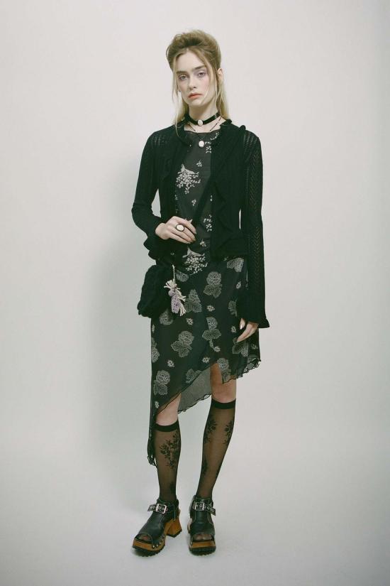  안나 수이 가디건 빅토리아풍 포인트엘 니트 - ANNA SUI