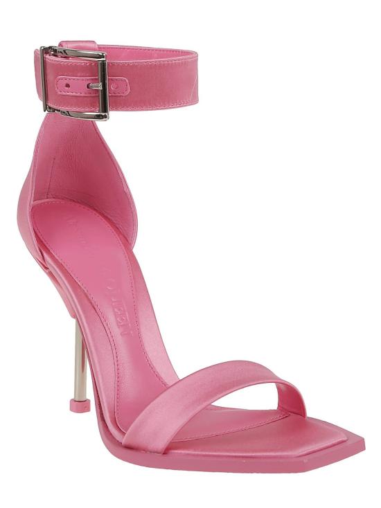  알렉산더 맥퀸 샌들 앵클 스트랩  슈가 핑크 실버 - ALEXANDER MCQUEEN