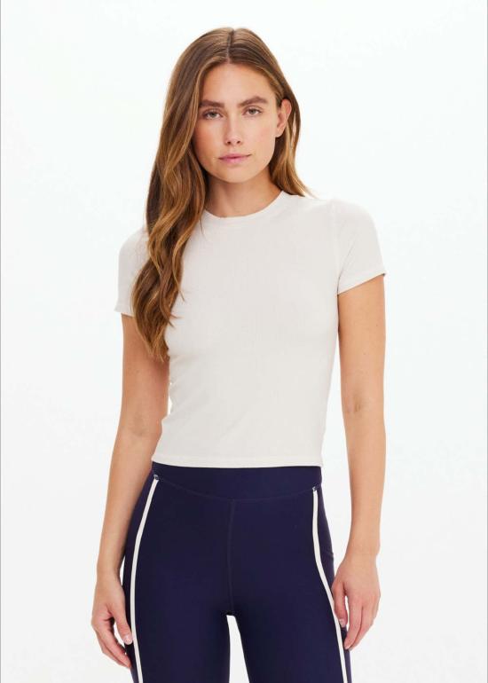  더 업사이드 반팔 티셔츠 업사이드 쉘터 피티드 티 크림