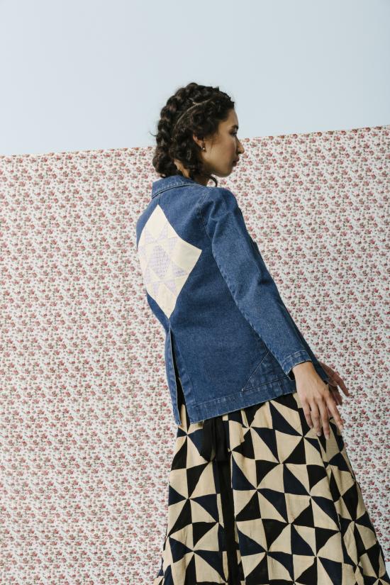  카린 롱 원피스 칼린 피크닉 드레스 (타이 패치워크 포함) - CARLEEN