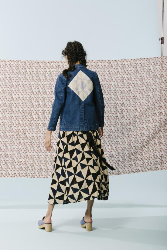  카린 롱 원피스 칼린 피크닉 드레스 (타이 패치워크 포함) - CARLEEN