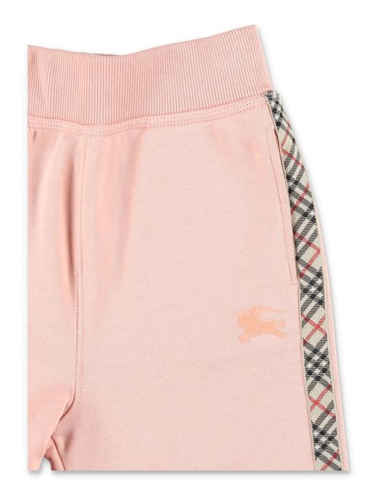  [키즈] 버버리 트레이닝/조거 팬츠 키즈 코튼 조깅  체크 트리밍 슬리퍼 - BURBERRY