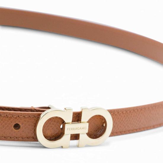  살바토레 페라가모 레귤러 벨트 페라가모 탄 레더 로고  내추럴 - SALVATORE FERRAGAMO