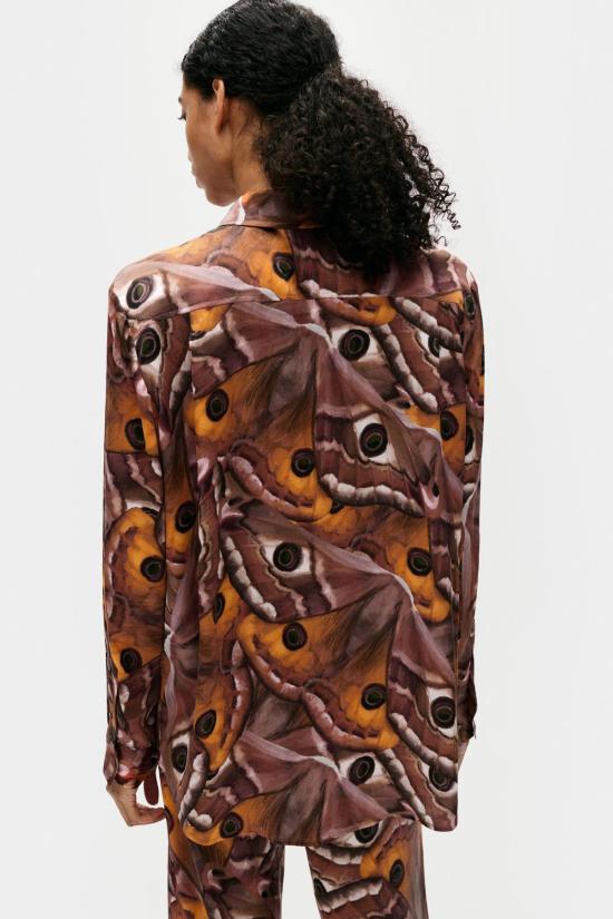  실크 런드리 블라우스 실크 세탁 보이프렌드 셔츠 윙스팬 - SILK LAUNDRY