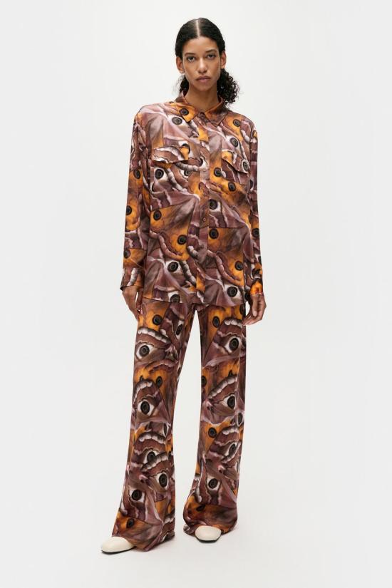  실크 런드리 블라우스 실크 세탁 보이프렌드 셔츠 윙스팬