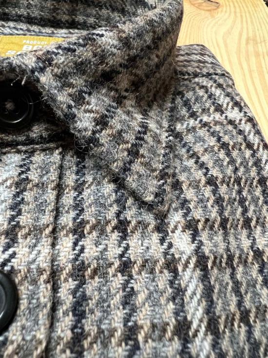  Product of Bob Scales 긴팔 셔츠 Bob Scales의 울 하운드투스 체크무늬 작업 - PRODUCT OF BOB SCALES