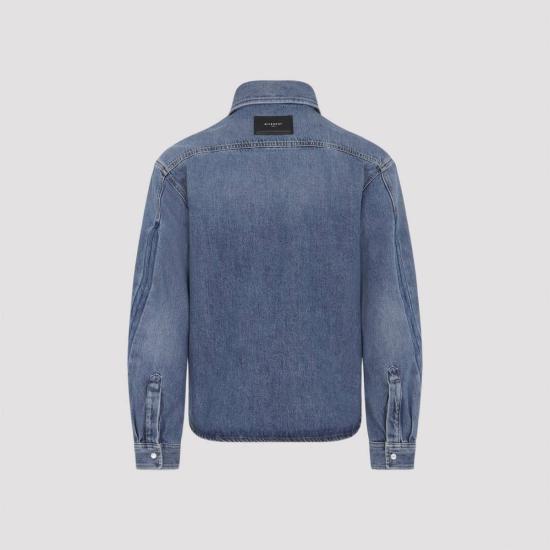  지방시 데님 셔츠 클래식  미디엄 블루 - GIVENCHY