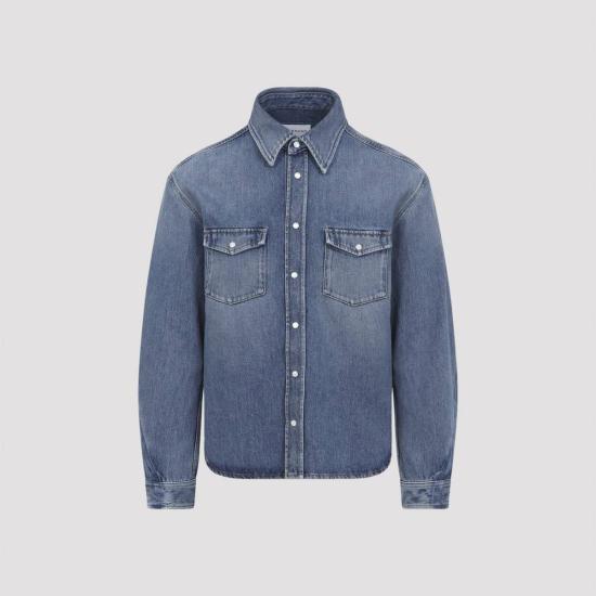  지방시 데님 셔츠 클래식  미디엄 블루 - GIVENCHY