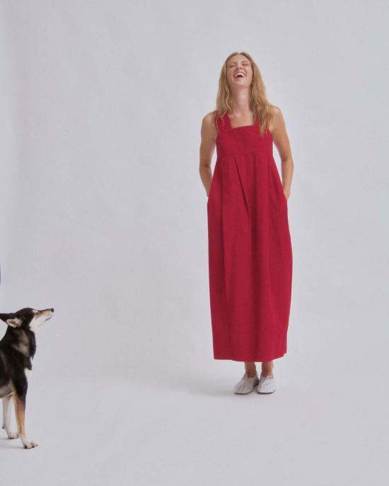  사야카 다비스 뉴욕 롱 원피스 사야카 데이비스 뉴욕 두꺼운 스트랩 드레스 체리 - SAYAKA DAVIS NEW YORK