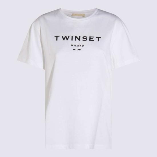  트윈셋 반팔 티셔츠 면 티셔츠 화이트