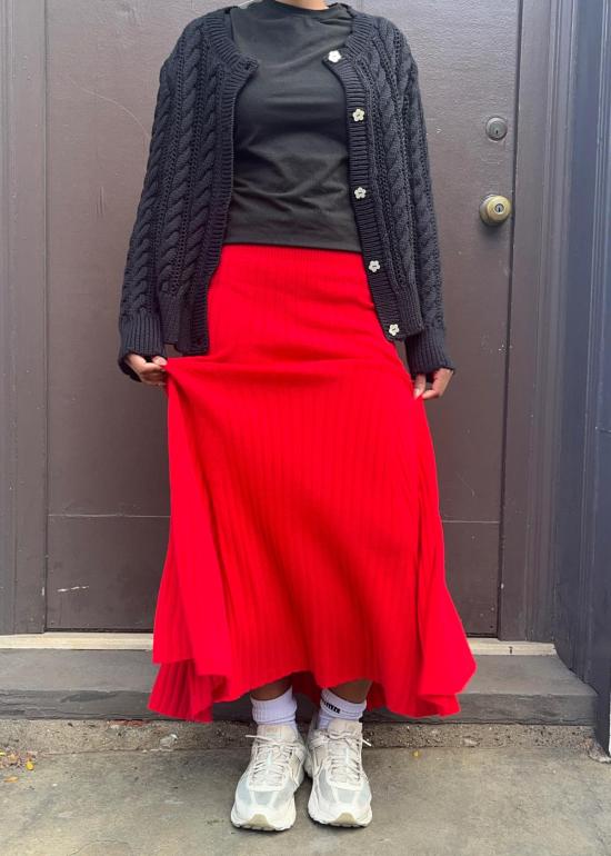  퓨어 캐시미어 엔와이씨 롱 스커트 퓨어캐시미어 NYC 캐시미어 플레어 립 스커트 - PURECASHMERE NYC