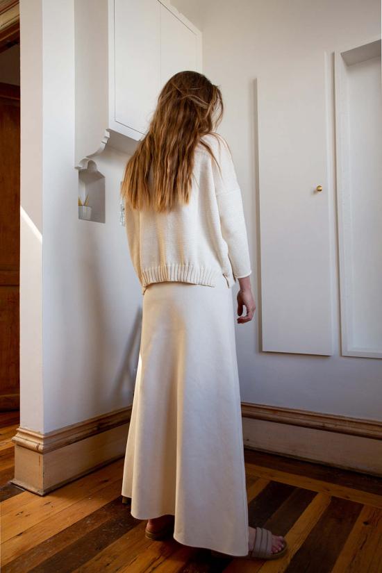  에리카 타노브 롱 스커트 에리카 타노프 이사벨 코튼 캔버스 스커트 내추럴 - ERICA TANOV