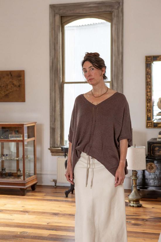  에리카 타노브 롱 스커트 에리카 타노프 이사벨 코튼 캔버스 스커트 내추럴 - ERICA TANOV