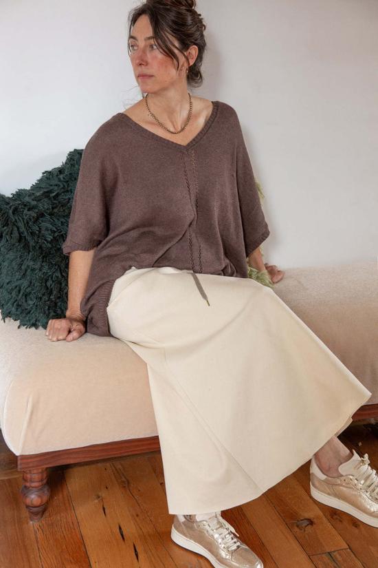  에리카 타노브 롱 스커트 에리카 타노프 이사벨 코튼 캔버스 스커트 내추럴