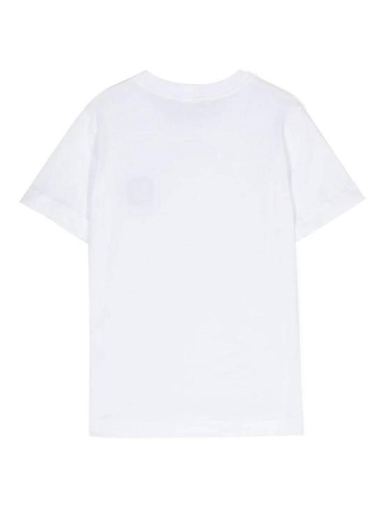  [키즈] 스톤 아일랜드 티셔츠 어린이용  나침반 패치 크루넥 티셔츠 (흰색) - STONE ISLAND