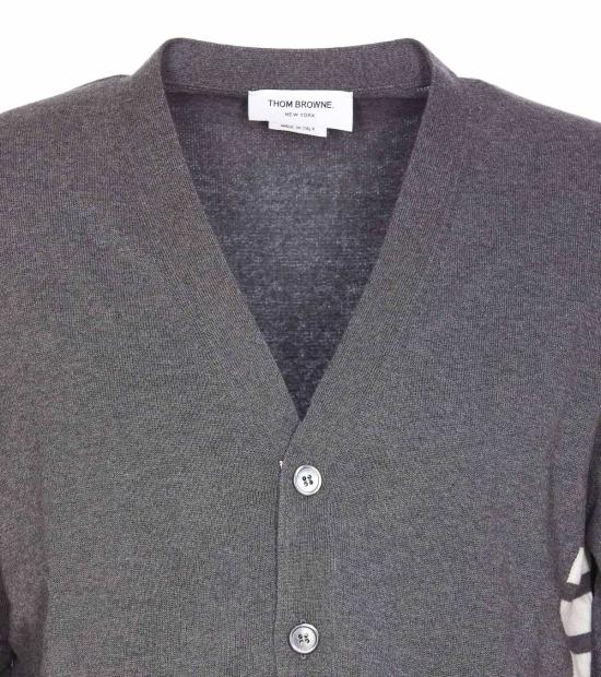  톰브라운 가디건 톰 브라운 4바 카디건 그레이 - THOM BROWNE