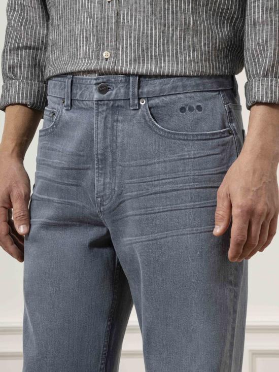  O.N.S 데님 팬츠 프랭클린 스트레이트 레그 진 미드 인디고 - O.N.S