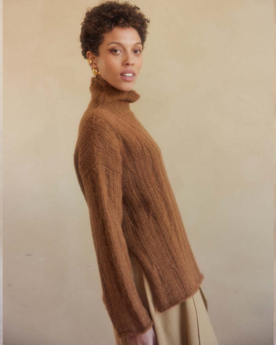  보즈 터틀넥 오버사이즈 골지 니트 스웨터 - VOZ