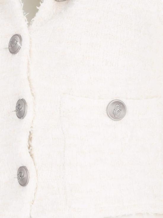  발렌시아가 가디건 버튼 크롭  화이트 - BALENCIAGA