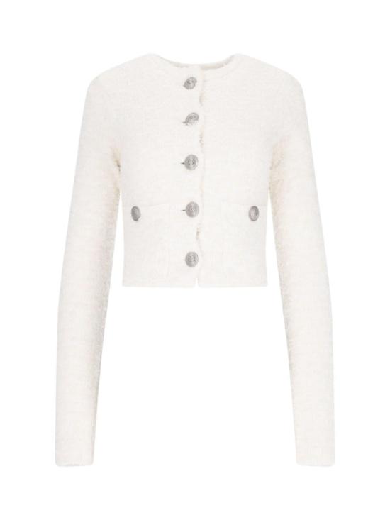  발렌시아가 가디건 버튼 크롭  화이트 - BALENCIAGA