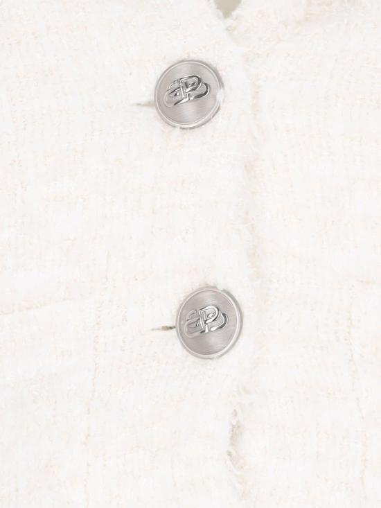  발렌시아가 가디건 버튼 크롭  화이트