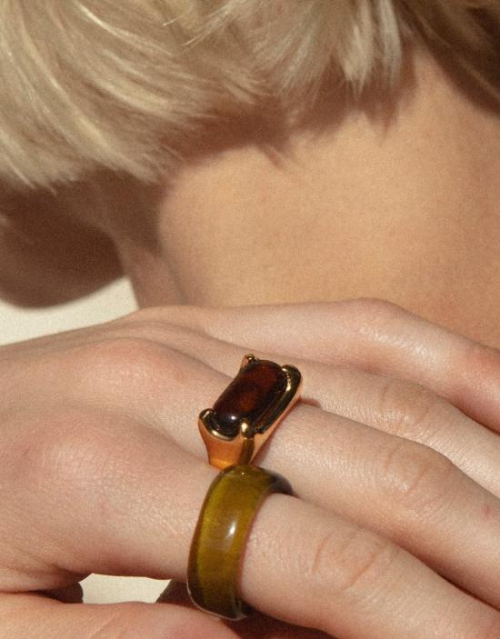  클레드 반지 프리즘 링 금도금 황동 - CLED