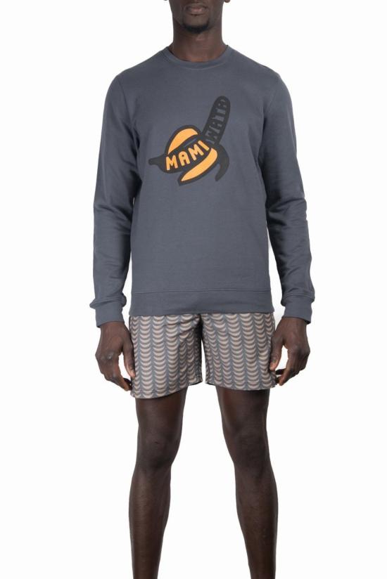  Mami Wata 긴팔 티셔츠 바나나 스웨트셔츠 차콜