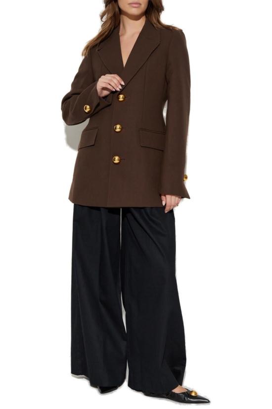  아미 수트 자켓 알렉상드르 마티우시 싱글 브레스트 테일러드 블레이저 브라운 - AMI