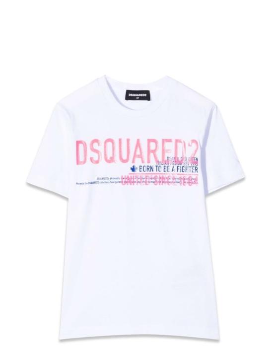  [키즈] 디스퀘어드2 트레이닝 상의 키즈 Dsquared2 릴랙스 마글리에타 티셔츠 화이트